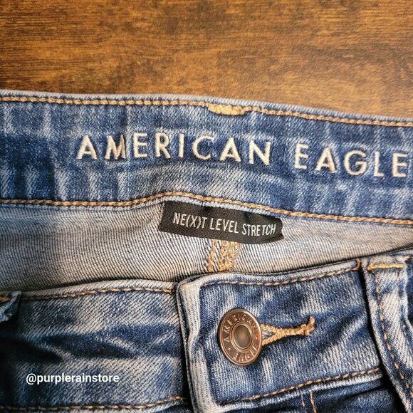 American Eagle Jeans 10 S Jegging Highest Rise Next Level Stretch Medium Light - Picture 4 of 13